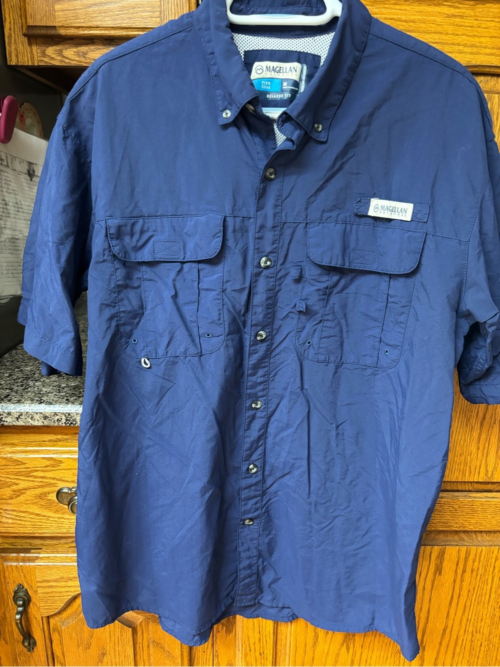 Magellan Outdoors Men’s Short-Sleeve Button-Down Shirt - Navy